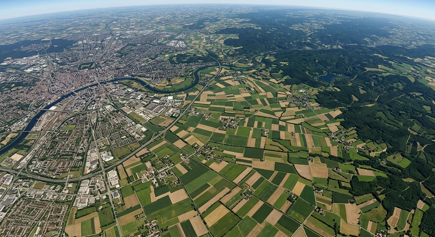 Satellite image displaying various land cover types for pattern detection analysis