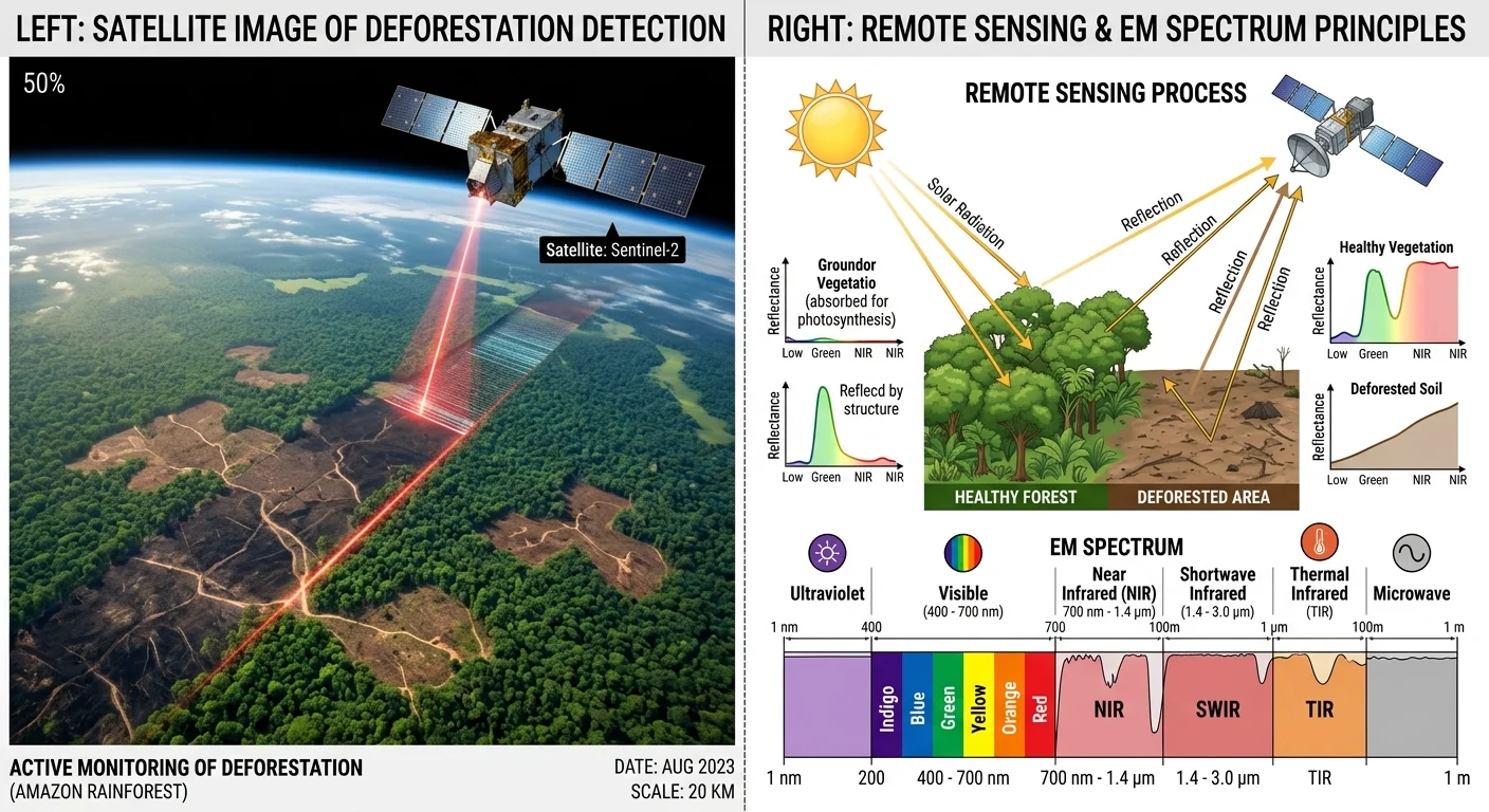 Earth Observation vs Remote Sensing visual comparison diagram